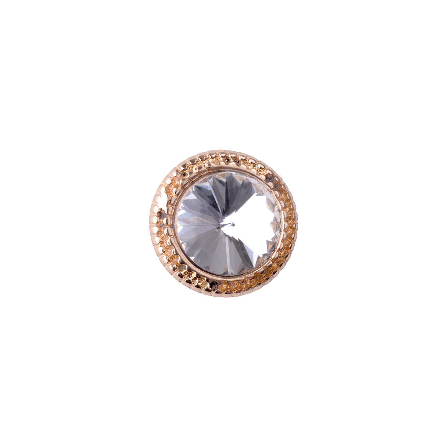 17mm Crystal Embellished Shank Button from the Glam Collection - Gold Plated