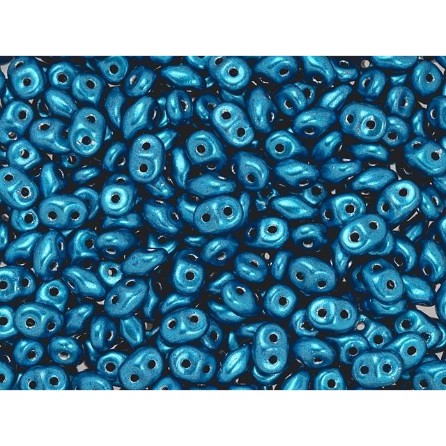 SuperDuo 2 x 5mm ColorTrends Saturated Metallic Nebulas Blue 2-Hole Seed Bead 2.5-Inch Tube