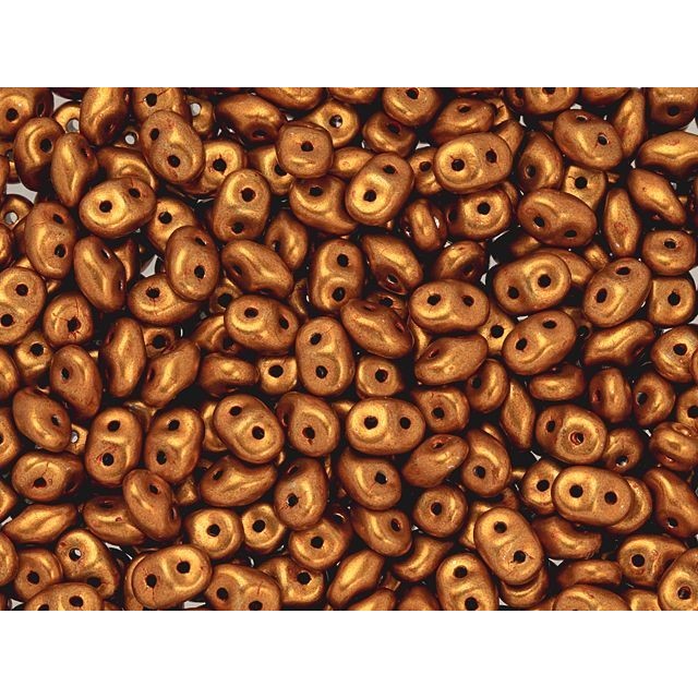 SuperDuo 2 x 5mm ColorTrends Saturated Metallic Russet Orange 2-Hole Seed Bead 2.5-Inch Tube