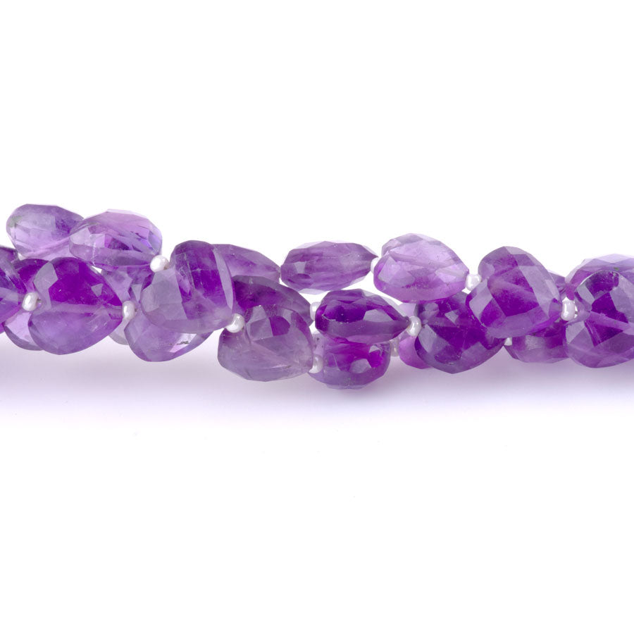 Amethyst 10mm Heart Faceted - 8 Inch