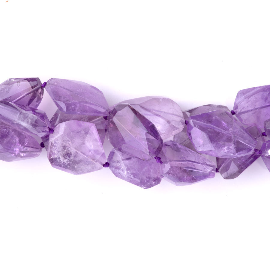 Amethyst 18x12-25x35mm Freeform Nugget Faceted - 15-16 Inch