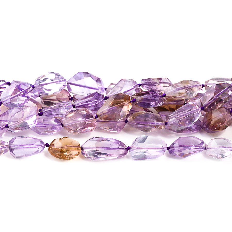 Ametrine Nugget 10x20-14x20mm Faceted Freeform - 15-16 Inch