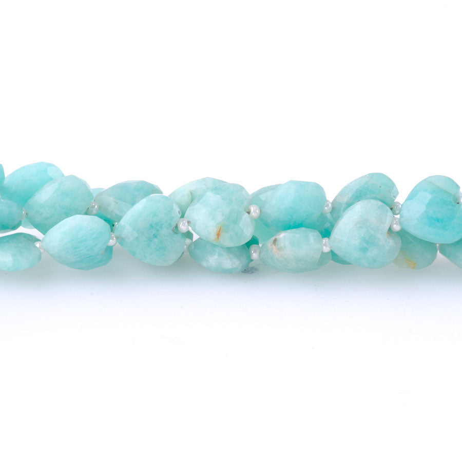 Amazonite 10mm Heart Faceted - 8 Inch