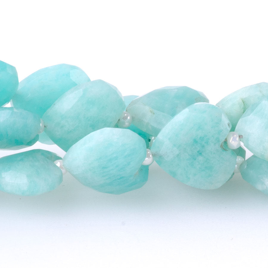 Amazonite 10mm Heart Faceted - 8 Inch