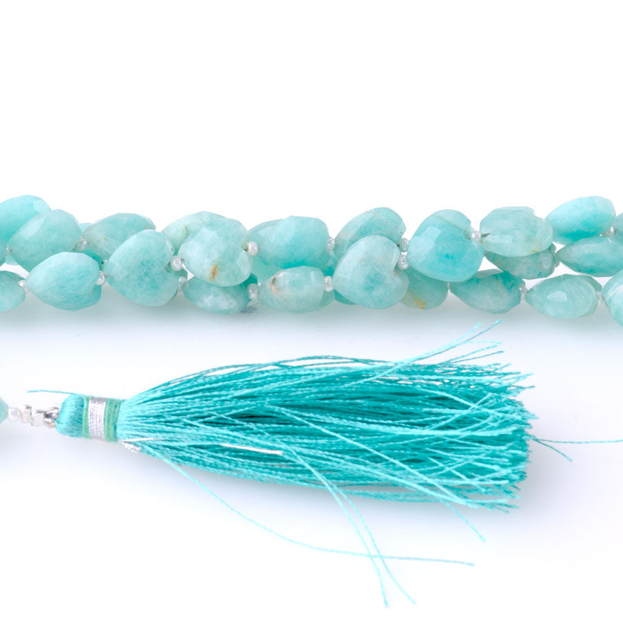 Amazonite 10mm Heart Faceted - 8 Inch