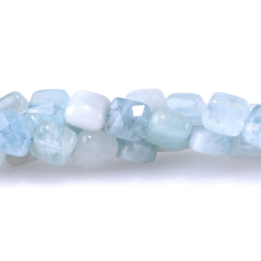 Aquamarine 6mm Square Faceted - 15-16 Inch