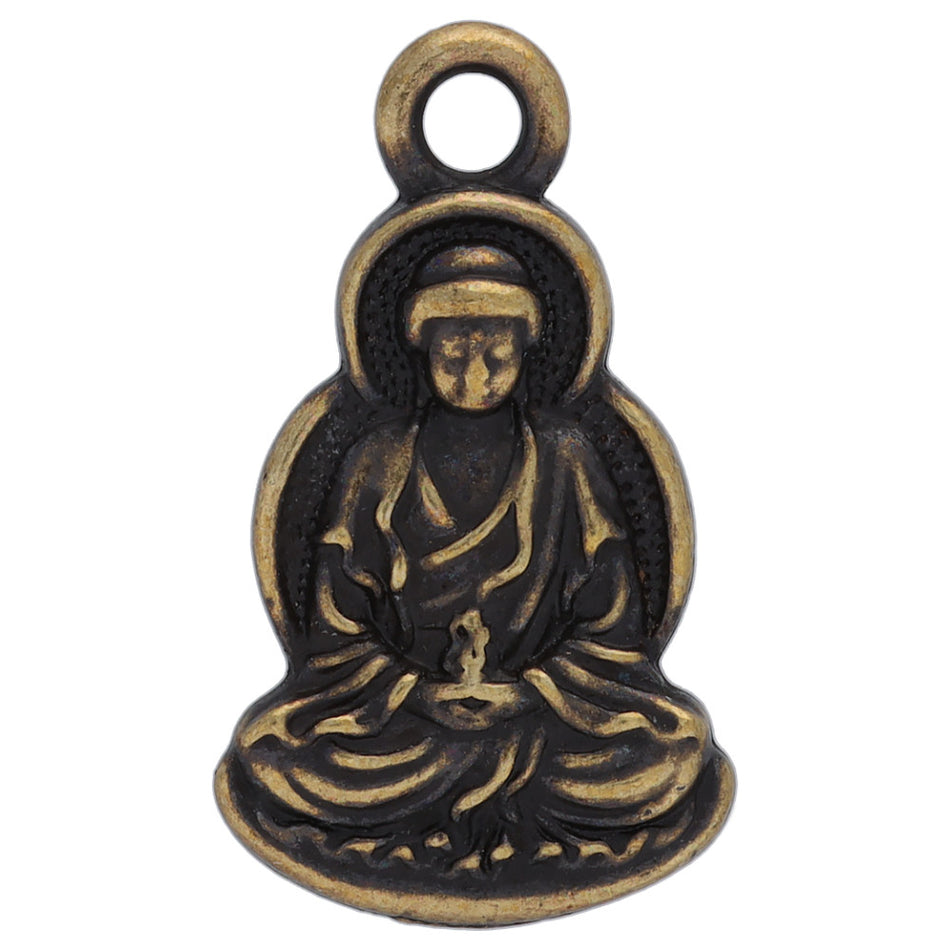 21mm Brass Oxide Buddha Charm by TierraCast