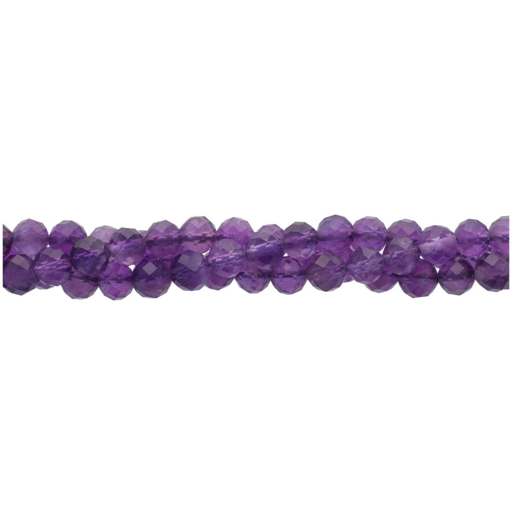 Amethyst 6mm Round Faceted A Grade - 15-16 Inch