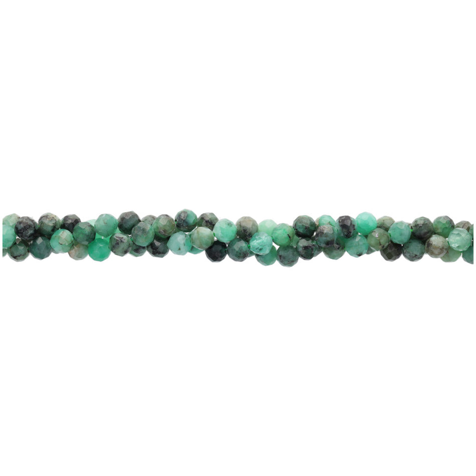 Emerald 4mm Round Faceted AA Grade - 15-16 Inch