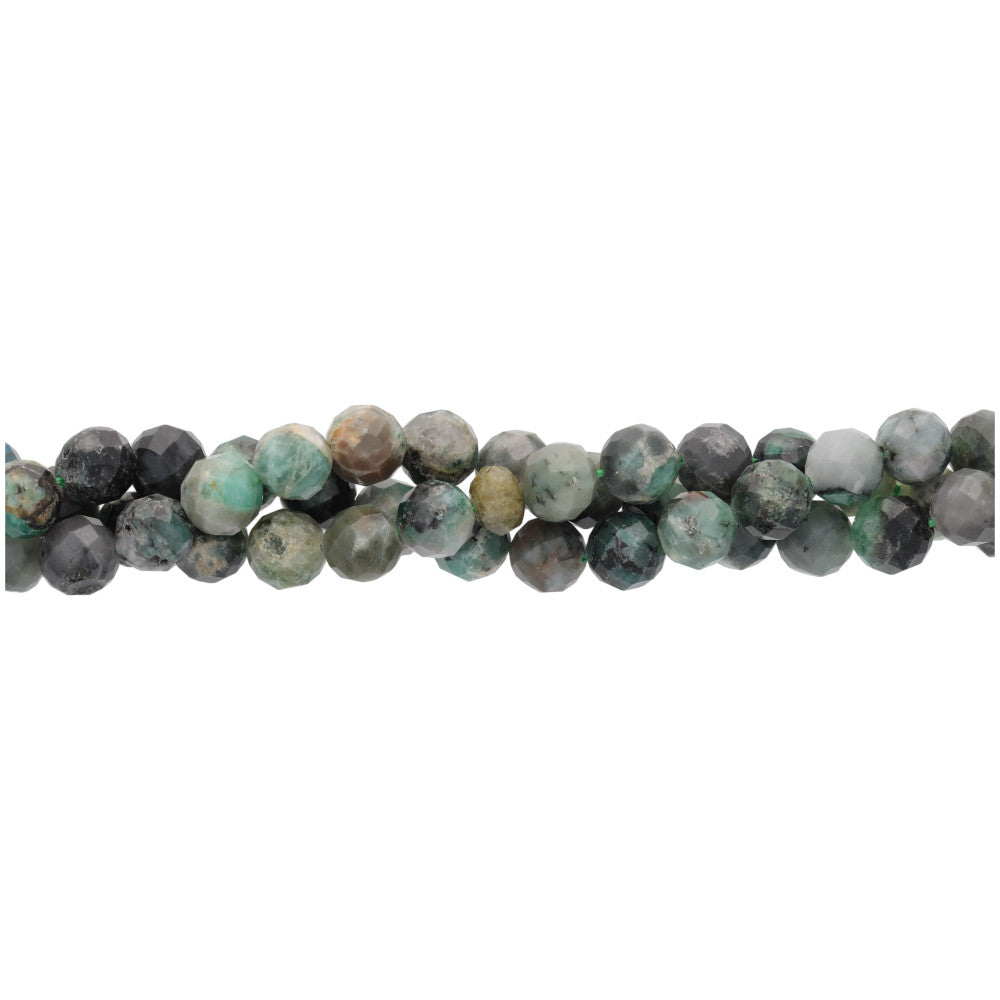 Emerald 6mm Round Faceted - 15-16 Inch