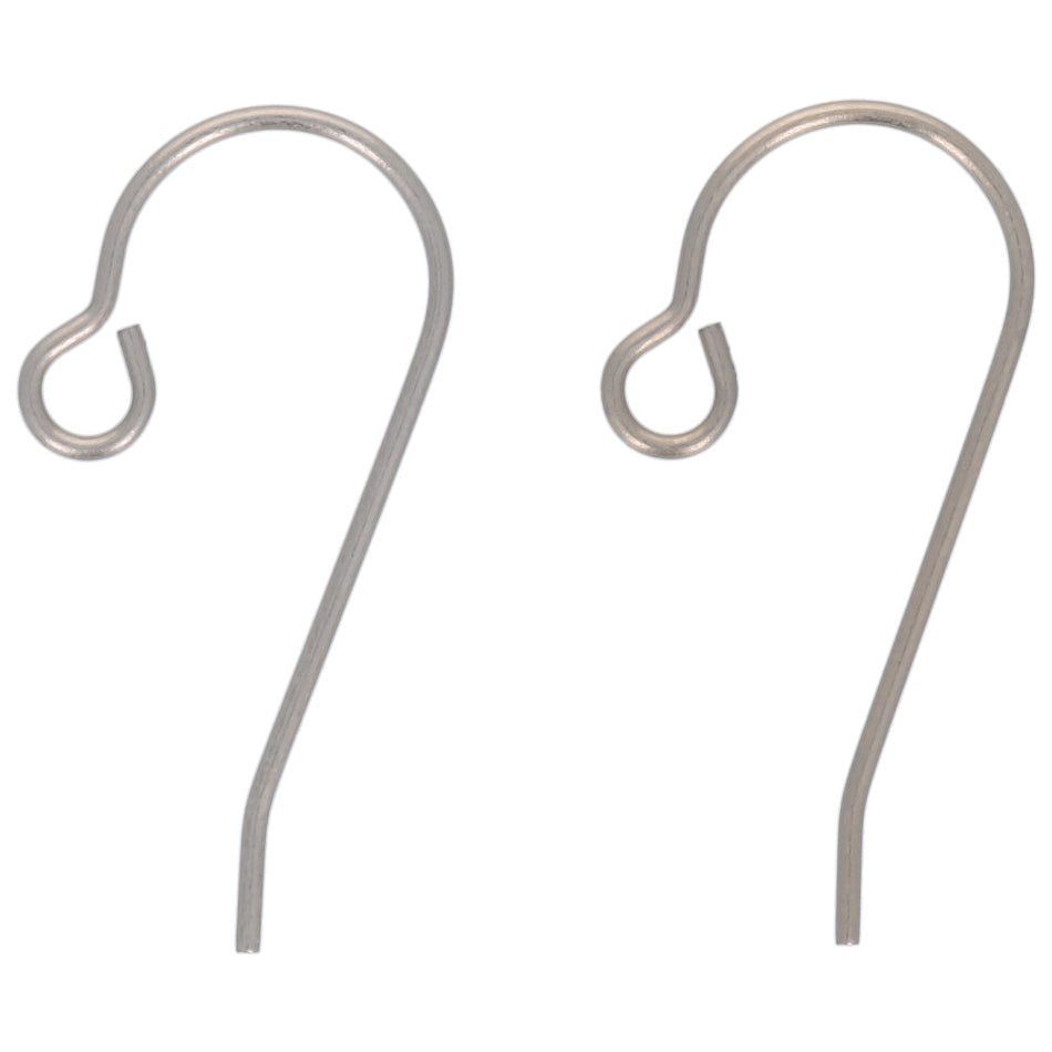 Titanium French Hook Earring Wires, Plain (1 Pair)