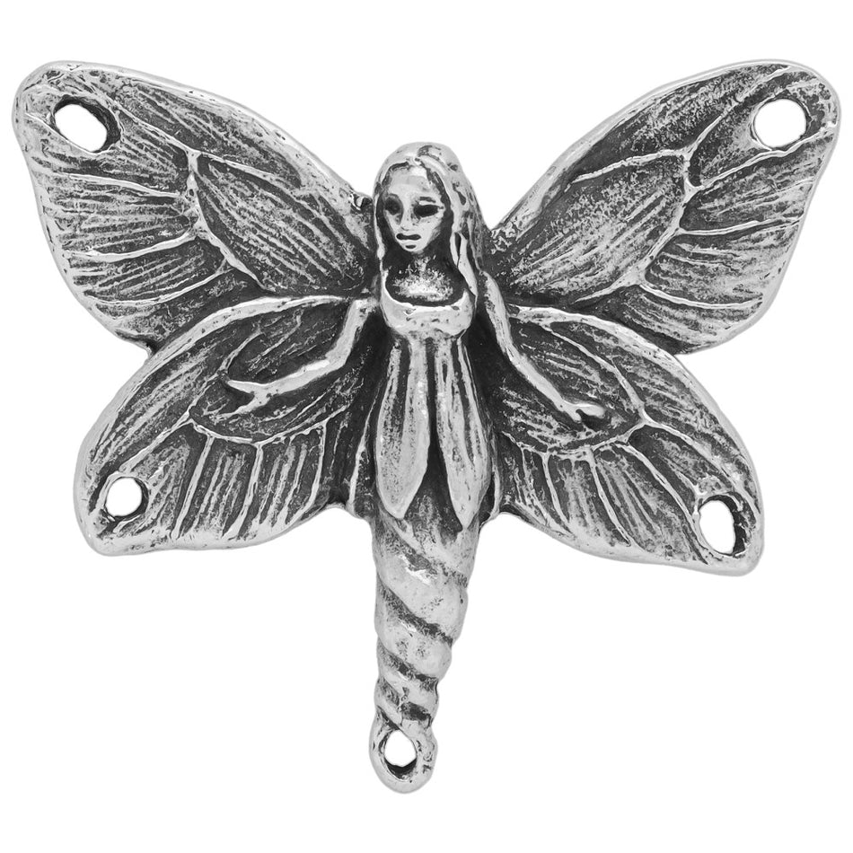 32mm Green Girl Fairy Centerpiece Pewter Charms/Connector