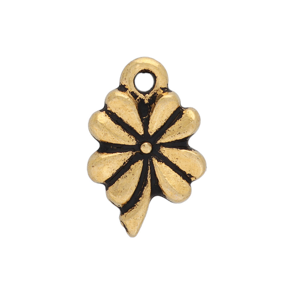 11mm Antique Gold 4 Leaf Clover Charm by TierraCast