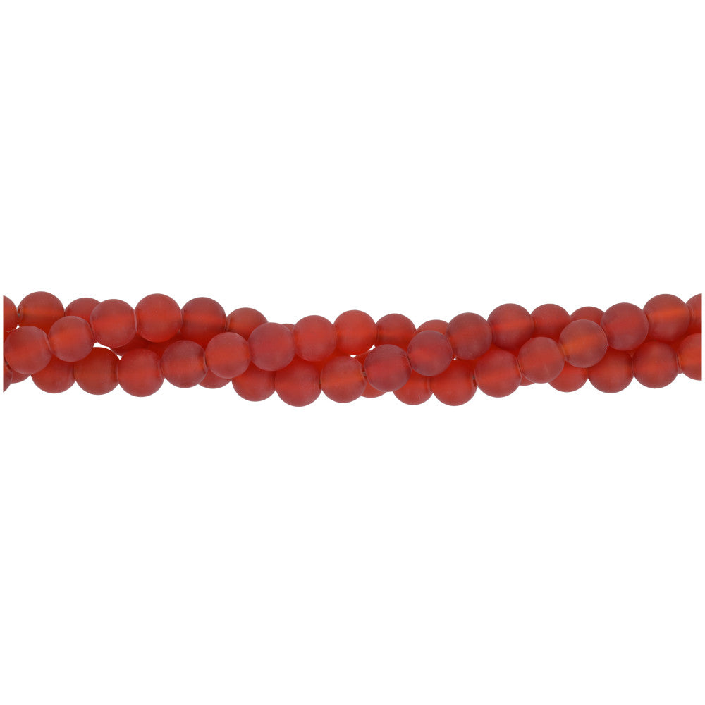 MATTE Carnelian 6mm Round 8-Inch