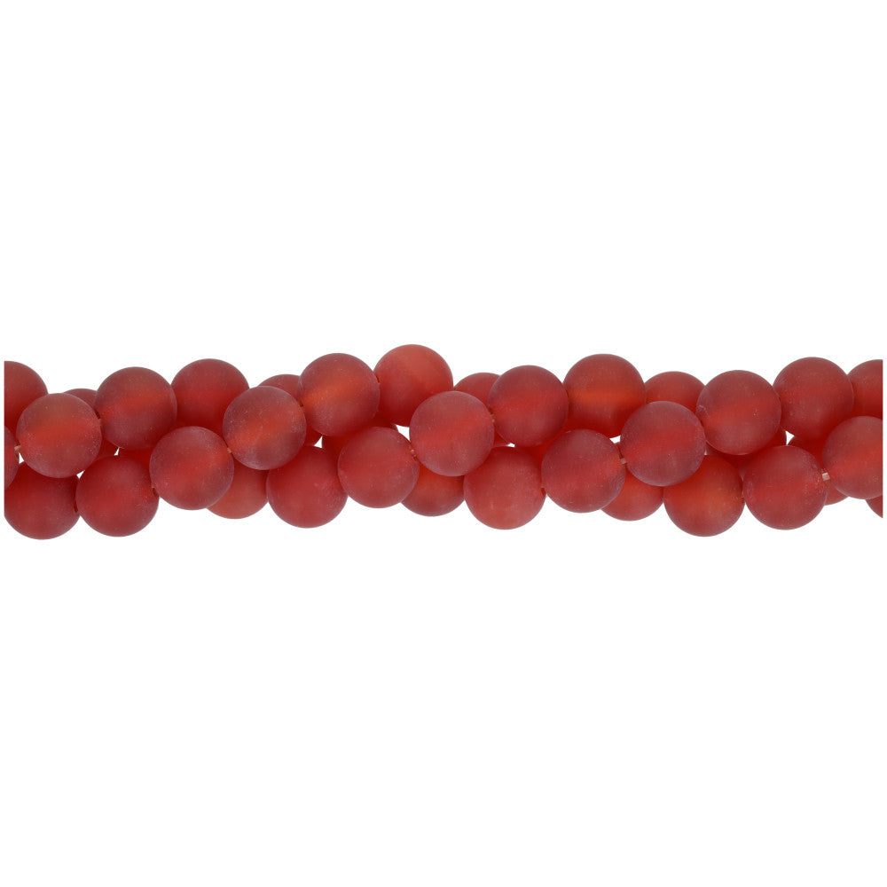 MATTE Carnelian 8mm Round 8-Inch