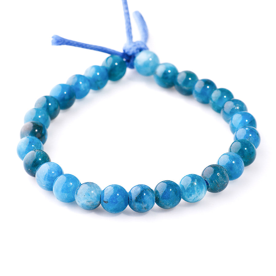 Blue Apatite 8mm Round A Grade - Large Hole Beads