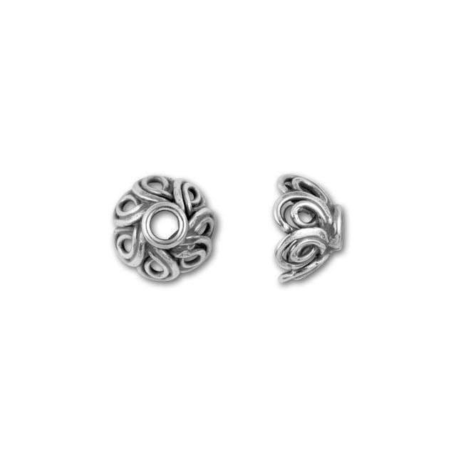 Bali Silver Swirling Bead Cap