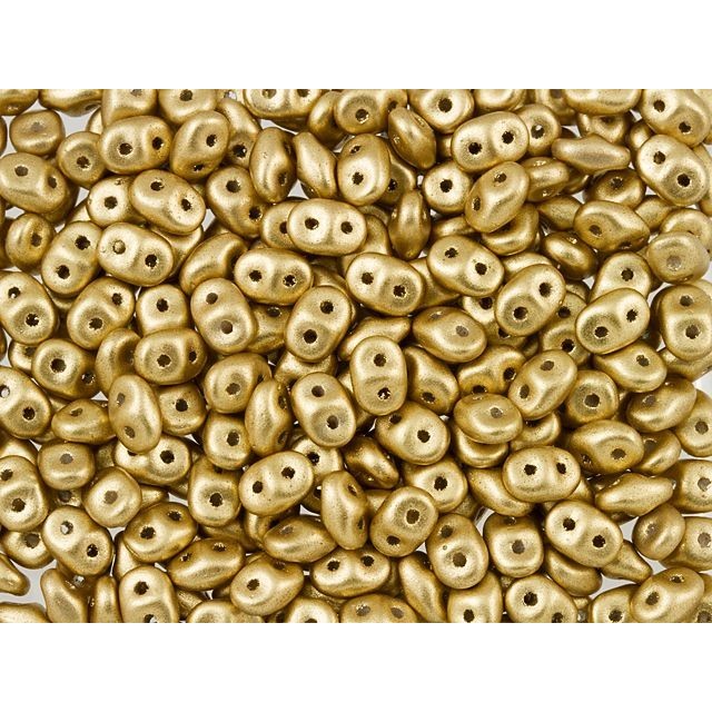 SuperDuo 2 x 5mm Matte Metallic Flax 2-Hole Seed Bead 2.5-Inch Tube