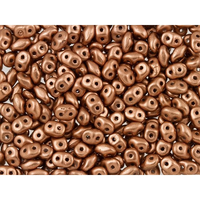 SuperDuo 2 x 5mm Matte Metallic Copper 2-Hole Seed Bead 2.5-Inch Tube