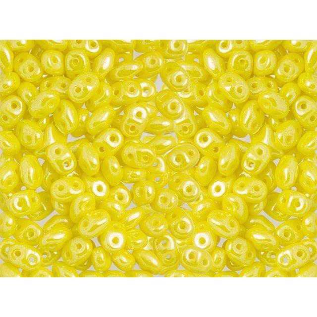 SuperDuo 2 x 5mm Opaque Yellow Luster 2-Hole Seed Bead 2.5-Inch Tube