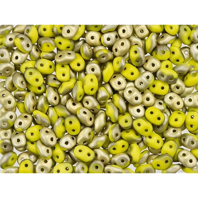 Fool's Gold SuperDuo 2 x 5mm Opaque Yellow 2-Hole Seed Bead 2.5-Inch Tube