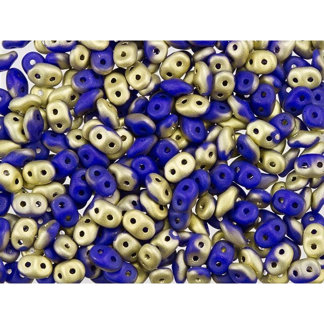 Fool's Gold SuperDuo 2 x 5mm Opaque Blue 2-Hole Seed Bead 2.5-Inch Tube