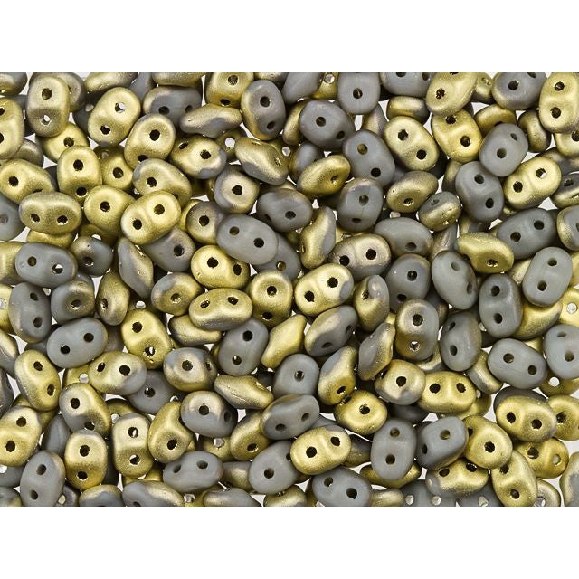 Fool's Gold SuperDuo 2 x 5mm Opaque Ashen 2-Hole Seed Bead 2.5-Inch Tube