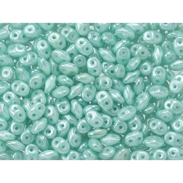 SuperDuo 2 x 5mm Seafoam Luster 2-Hole Seed Bead 2.5-Inch Tube