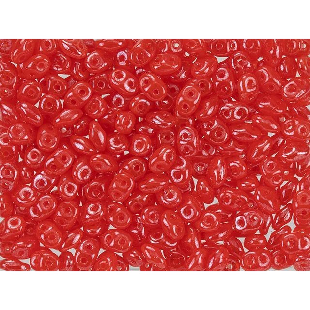 SuperDuo 2 x 5mm Milky Grapefruit Luster 2-Hole Seed Bead 2.5-Inch Tube