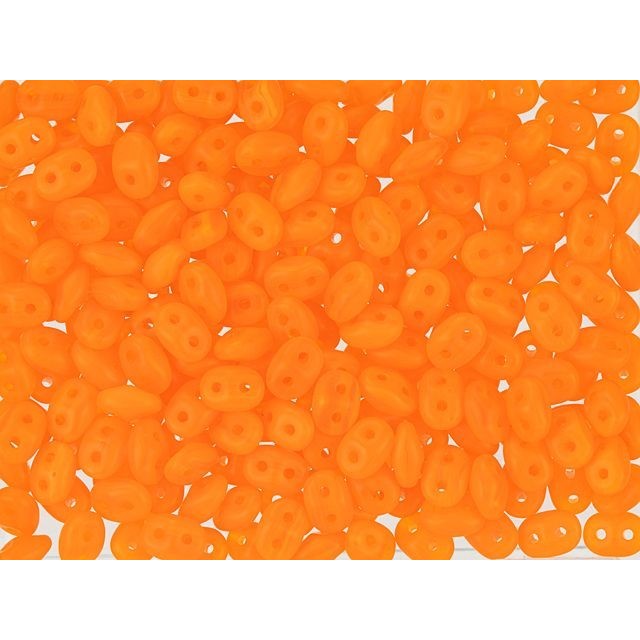 SuperDuo 2 x 5mm Matte Milky Orange 2-Hole Seed Bead 2.5-Inch Tube