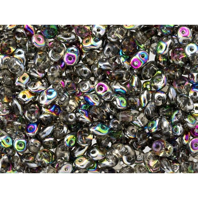 SuperDuo 2 x 5mm Black Diamond Vitral 2-Hole Seed Bead 2.5-Inch Tube