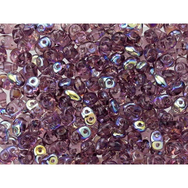 SuperDuo 2 x 5mm Amethyst AB 2-Hole Seed Bead 2.5-Inch Tube