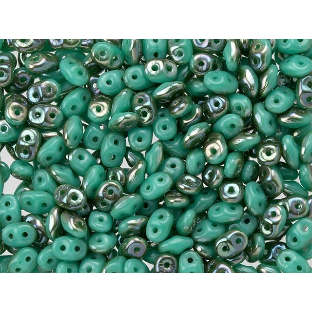 SuperDuo 2 x 5mm Turquoise Celsian 2-Hole Seed Bead 2.5-Inch Tube