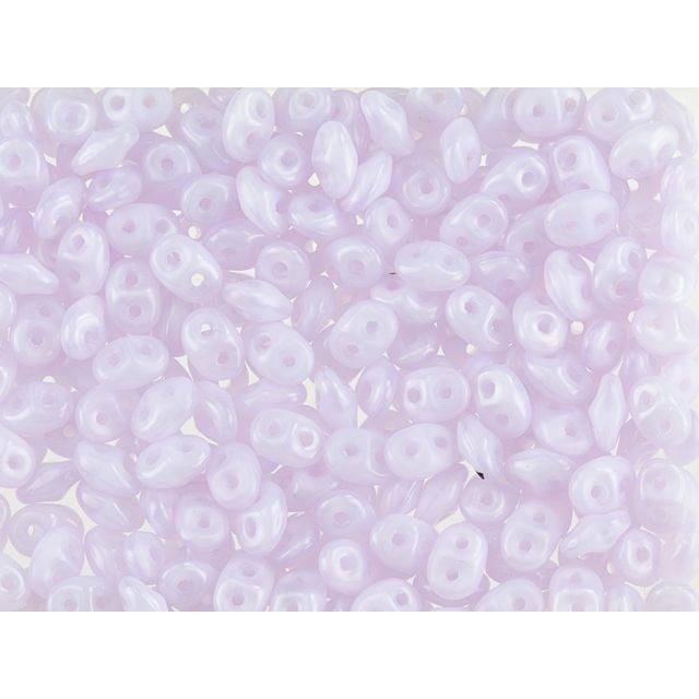 SuperDuo 2 x 5mm Milky Lavender 2-Hole Seed Bead 2.5-Inch Tube