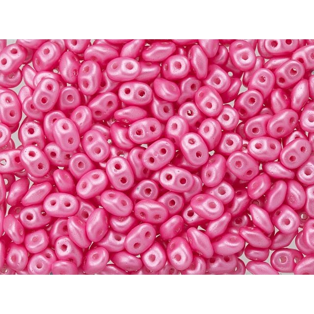 SuperDuo 2 x 5mm Baby Pink Pearl Shine 2-Hole Seed Bead 2.5-Inch Tube