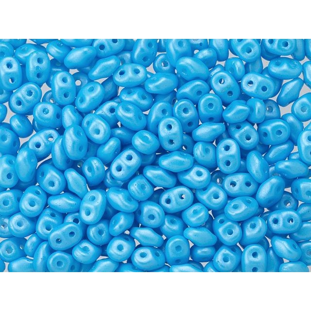 SuperDuo 2 x 5mm Baby Blue Pearl Shine 2-Hole Seed Bead 2.5-Inch Tube