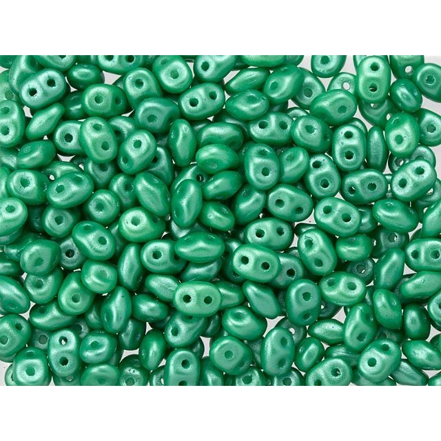 SuperDuo 2 x 5mm Mint Green Pearl Shine 2-Hole Seed Bead 2.5-Inch Tube