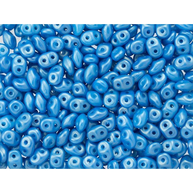 SuperDuo 2 x 5mm Blue Gold Shine 2-Hole Seed Bead 2.5-Inch Tube