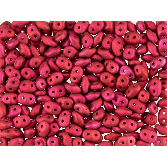 SuperDuo 2 x 5mm Metalust Matte Hot Pink 2-Hole Seed Bead 2.5-Inch Tube