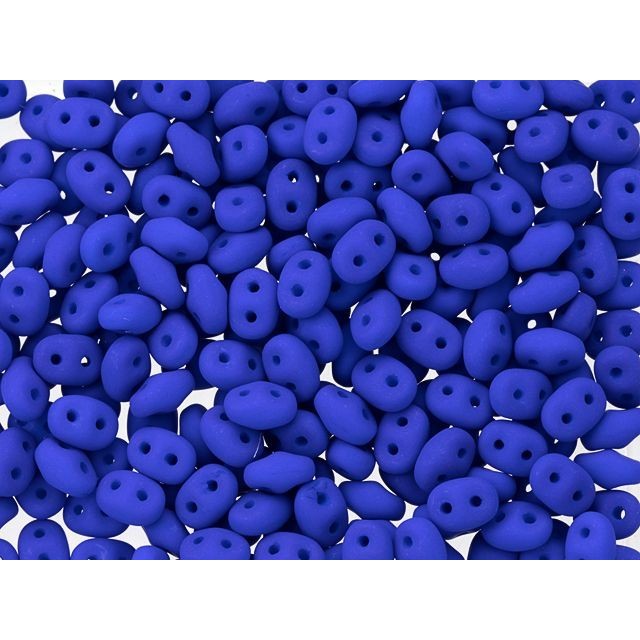 SuperDuo 2 x 5mm Neon Blue 2-Hole Seed Bead 2.5-Inch Tube