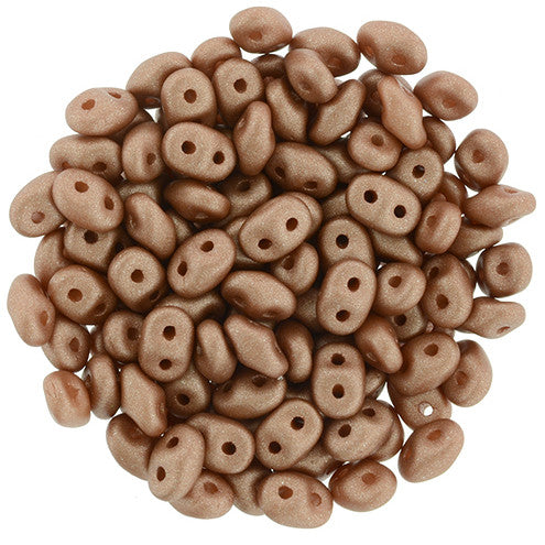 SuperDuo 2 x 5mm Satin Metallic Terra Cotta 2-Hole Seed Bead 2.5-Inch Tube