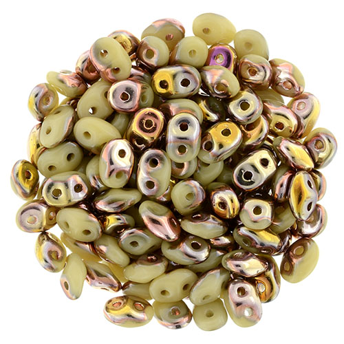 SuperDuo 2 x 5mm Apollo - Opaque Beige 2-Hole Seed Bead 2.5-Inch Tube