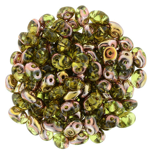 SuperDuo 2 x 5mm Apollo - Olivine 2-Hole Seed Bead 2.5-Inch Tube