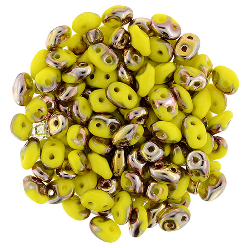 SuperDuo 2 x 5mm Apollo - Opaque Yellow 2-Hole Seed Bead 2.5-Inch Tube