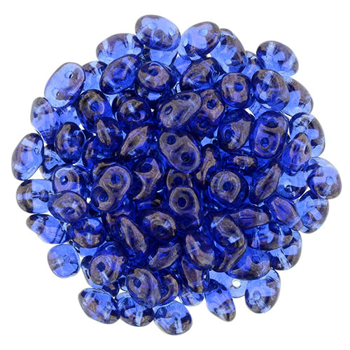 SuperDuo 2 x 5mm Sapphire - Vega 2-Hole Seed Bead 2.5-Inch Tube