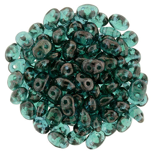 SuperDuo 2 x 5mm Emerald - Vega 2-Hole Seed Bead 2.5-Inch Tube