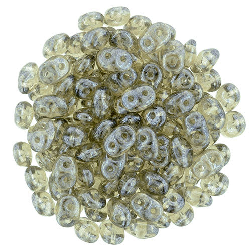 SuperDuo 2 x 5mm Luster - Black Diamond 2-Hole Seed Bead 2.5-Inch Tube