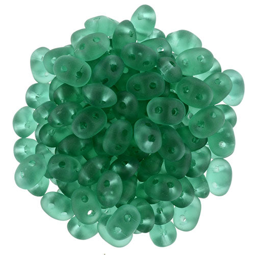 SuperDuo 2 x 5mm Matte - Emerald 2-Hole Seed Bead 2.5-Inch Tube