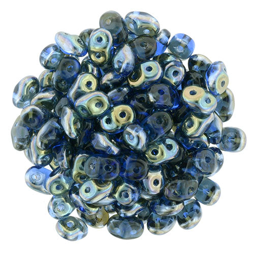 SuperDuo 2 x 5mm Sapphire - Celsian 2-Hole Seed Bead 2.5-Inch Tube