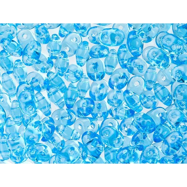 SuperDuo 2 x 5mm 2-Hole Aquamarine Seed Bead 2.5-Inch Tube